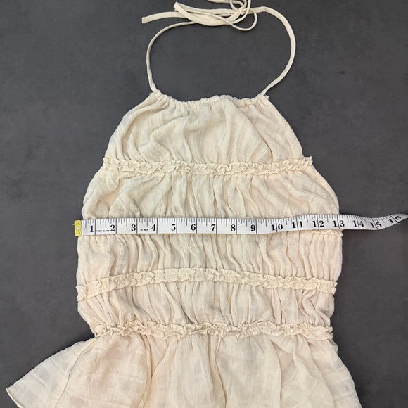 Lush Cream Halter Neck Ruffle Tiered Mini Dress - Picture 4 of 5